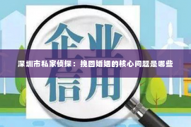 深圳市私家侦探：挽回婚姻的核心问题是哪些