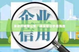 深圳市调查公司:透支型分手能挽回 深圳市调查公司:透支型分手能挽回