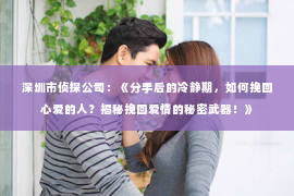深圳市侦探公司：《分手后的冷静期，如何挽回心爱的人？揭秘挽回爱情的秘密武器！》