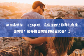 深圳市侦探:《分手后,这些原因让你有机会挽回爱情!揭秘挽回爱情的秘密武器!》 深圳市侦探:《分手后,这些原因让你有机会挽回爱情!揭秘挽回爱情的秘密武器!》