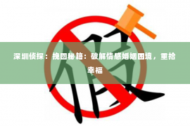 深圳侦探：挽回秘籍：破解情感婚姻困境，重拾幸福