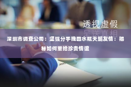 深圳市调查公司：坚强分手挽回水瓶天蝎友情：揭秘如何重拾珍贵情谊